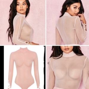 HOUSE OF CB CAROVI SHEER MESH BODYSUIT
